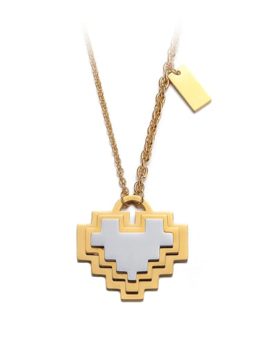 golden Titanium Steel Heart Minimalist Necklace