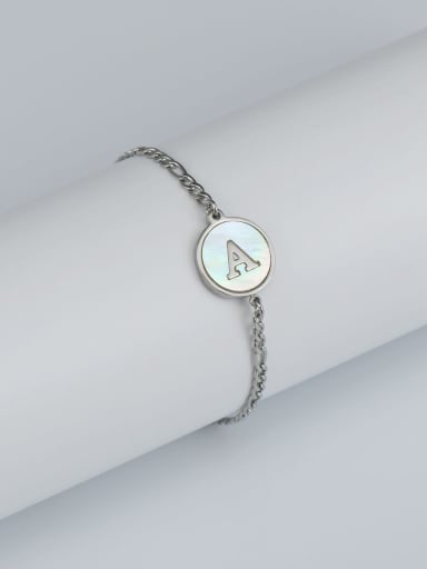 Stainless steel Shell Letter Minimalist Link Bracelet