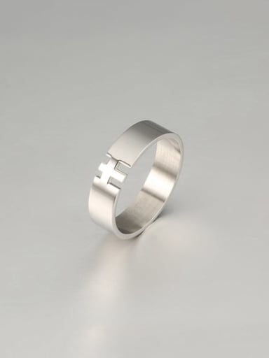 Titanium  Cross Religious Minimalist Band Ring