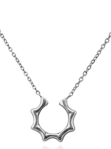 Titanium Smooth Geometric Minimalist Necklace