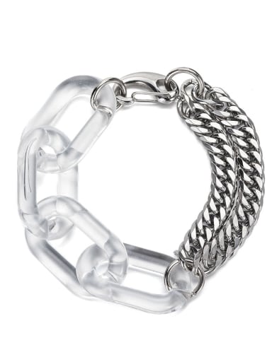 Titanium Steel Acrylic Geometric Hip Hop Link Bracelet