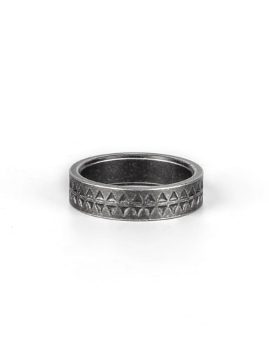 Titanium Steel Enamel Round Vintage Band Ring