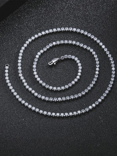 Titanium Steel Cubic Zirconia Geometric Minimalist Necklace