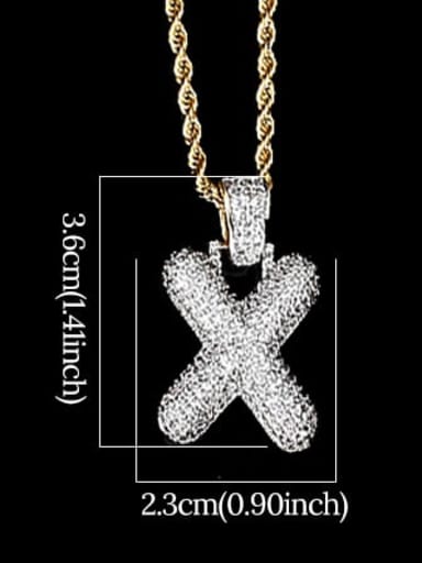 Brass Cubic Zirconia Message Hip Hop Necklace
