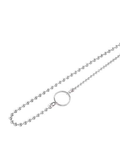 Titanium Steel Hollow Geometric Hip Hop Bead Chain Necklace