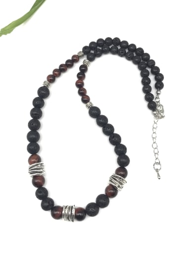 1 -45cm Stainless steel Natural Stone Irregular Bohemia Beaded Necklace