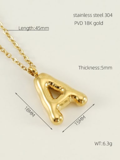 Letter A (including chain) Stainless steel Letter Hip Hop Necklace