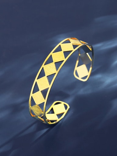 18K Gold Stainless steel Geometric Trend Cuff Bangle