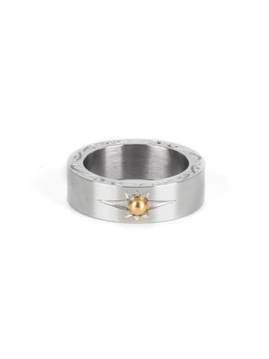 Steel color (size 6) Titanium Steel Round Minimalist Band Ring