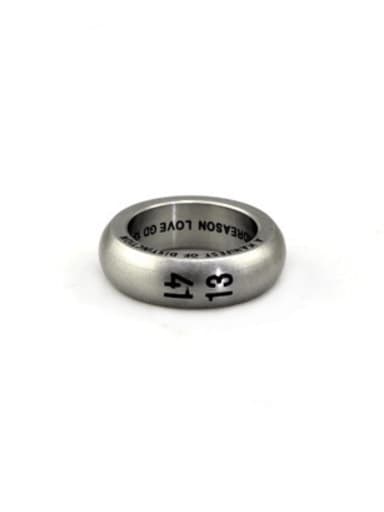 Steel color (size 7) Titanium Steel Number Vintage Band Ring