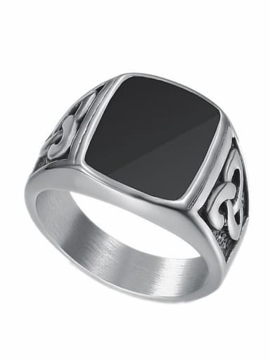 Titanium Square Minimalist Band Ring For Men