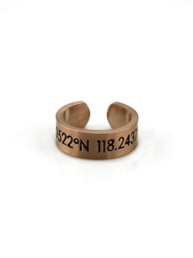 Rose gold (size 6) Titanium Steel Number Vintage Band Ring