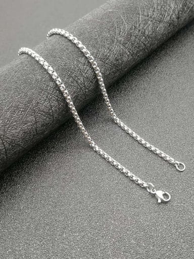 Steel Color:3mm*61cm Titanium Steel Cubic Zirconia Enamel Heart Vintage Necklace For Men