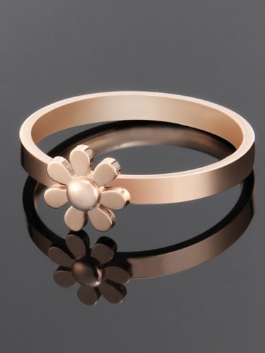 Titanium Minimalist smooth flower band  Ring