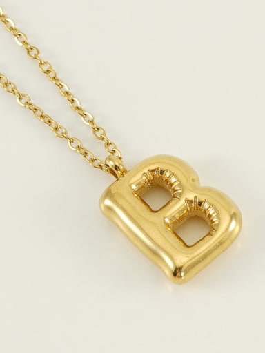 Letter B (including chain) Stainless steel Letter Hip Hop Necklace