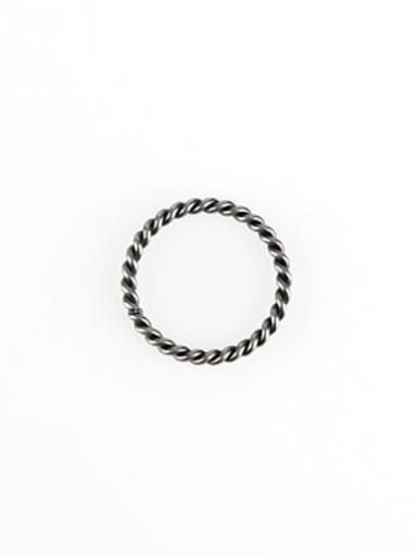 Small twist Mahua ancient (size 6) Titanium Steel Geometric Vintage Band Ring