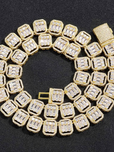 Gold 16inch (40cm) necklace Brass Cubic Zirconia Geometric Luxury Necklace