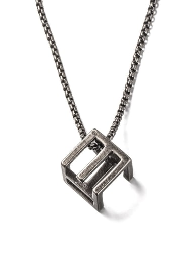Titanium Steel Square Minimalist Long Strand Necklace