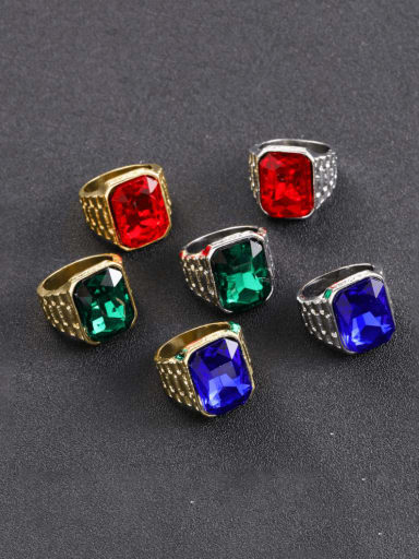 Alloy Glass Stone Geometric Vintage Band Ring