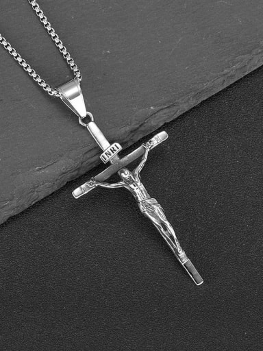 Steel single pendant Stainless steel Cross Minimalist Regligious Necklace