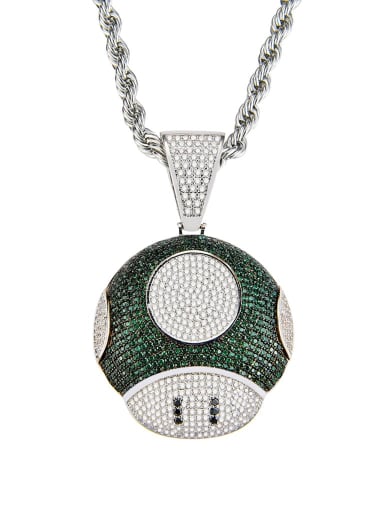 Brass Cubic Zirconia Round Hip Hop Necklace