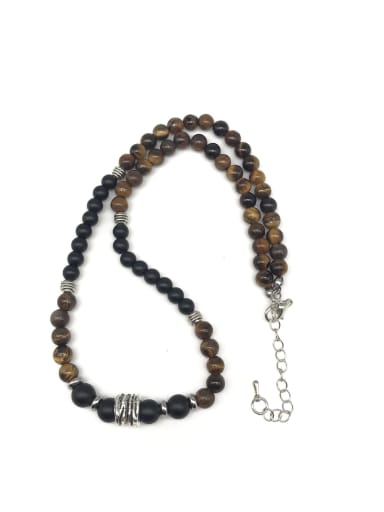 Stainless steel Natural Stone Bohemia Beaded Necklace