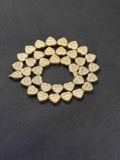 Brass Cubic Zirconia Heart Luxury Necklace