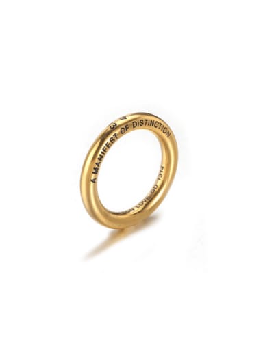 Gold (size 7) Titanium Steel Round Minimalist Band Ring