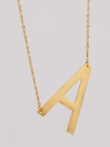 Stainless steel Minimalist  Letter Pendant Necklace