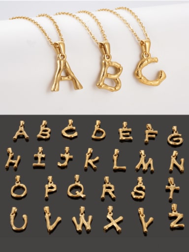 Titanium Steel  Minimalist Letter Pendant Necklace