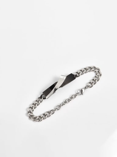 Titanium Letter  Geometric chain  Link Bracelet