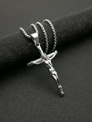 Titanium Steel Religious Vintage Regligious Cross Pendant Necklace For Men