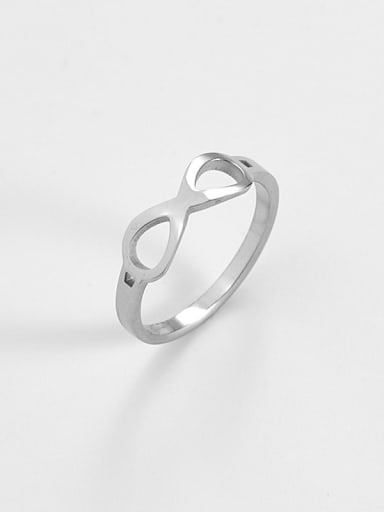 Titanium  Minimalist Hollow Nuber 8 Band Ring