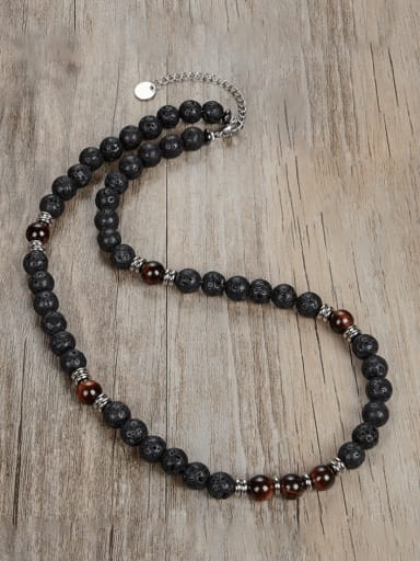 3 Stainless steel Natural Stone Bohemia Beaded Necklace