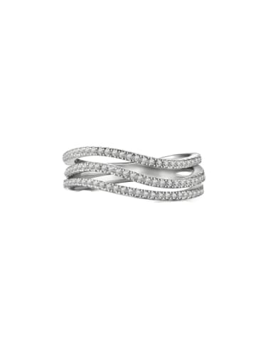 925 Sterling Silver Cubic Zirconia Geometric Dainty Stackable Ring