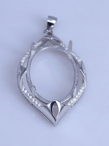 925 Sterling Silver Round Pendant Setting Stone size: 18*25mm