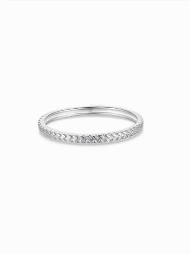 Platinum DY120507 925 Sterling Silver Geometric Minimalist Band Ring