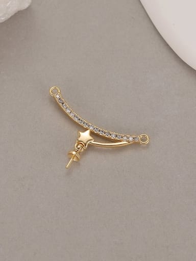 Brass Cubic Zirconia Dainty Wheatear  DIY Pendant