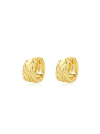 E2942 Gold 925 Sterling Silver Geometric Minimalist Huggie Earring