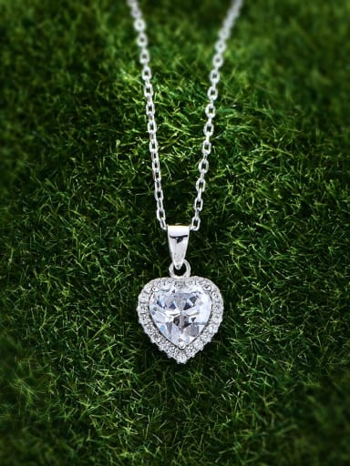 Necklace 925 Sterling Silver Cubic Zirconia Luxury Heart Earring Ring and Necklace Set