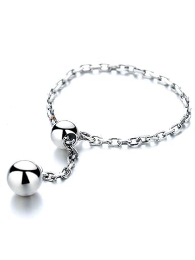 925 Sterling Silver Ball chain Vintage Statement Ring