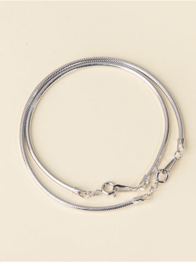 925 Sterling Silver Irregular Minimalist  Snake bone chain Link Bracelet