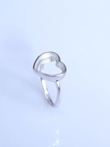 925 Sterling Silver 18K White Gold Plated Heart Ring Setting Stone size: 10*12mm