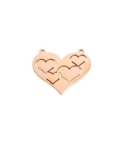 rose gold Stainless steel Hollow Heart Minimalist Connectors