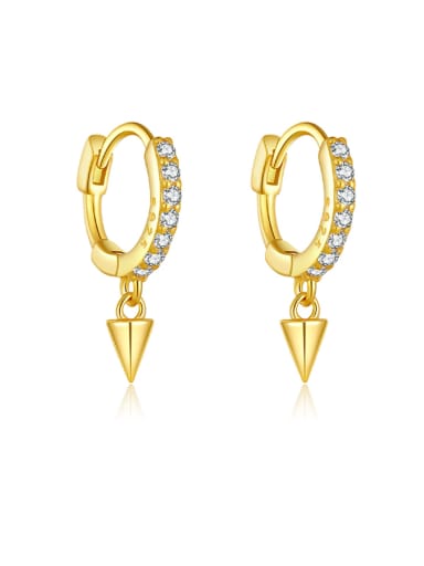 18k gold [white stone] 925 Sterling Silver Cubic Zirconia Geometric Dainty Stud Earring