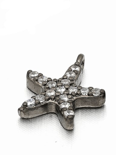 Gun black Copper starfish petite micro-set zircon accessories