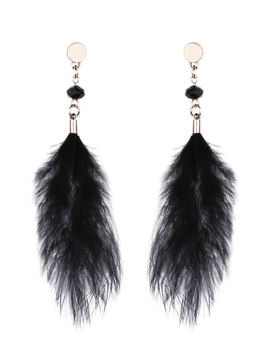 Alloy Feather Feather Bohemia Hand-Woven Drop Earring
