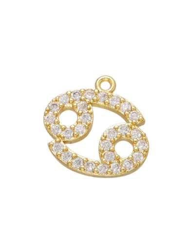 Brass Diamond Gold Plated Zodiac Pendant