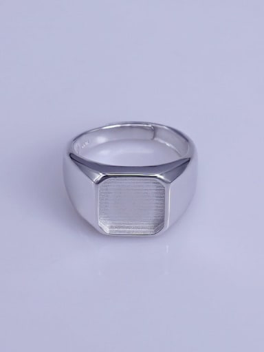 925 Sterling Silver 18K White Gold Plated Geometric Ring Setting Stone size: 9*9 10*10 11*11 12*12 13*13 8*8MM