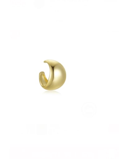 Single golden 925 Sterling Silver Geometric Minimalist  Single Stud Earring